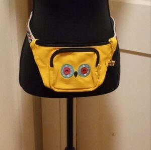 Yellow Women's Bag with Floral Design